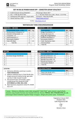 Penawaran Mata Kuliah Semester Genap TA 2016/2017