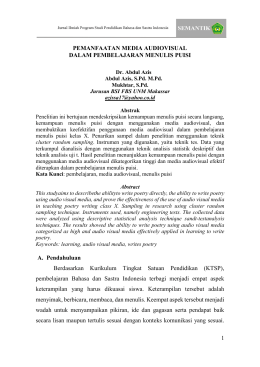 1 PEMANFAATAN MEDIA AUDIOVISUAL DALAM PEMBELAJARAN