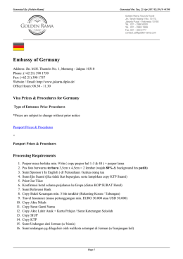 Persyaratan Dokumen untuk Perjalanan ini Embassy of Germany