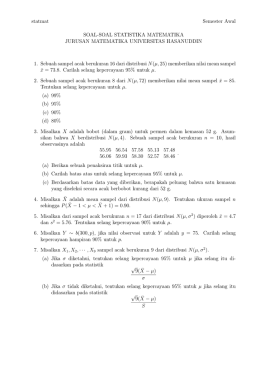 statmat Semester Awal SOAL-SOAL STATISTIKA MATEMATIKA
