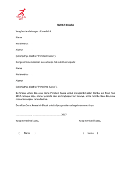 surat kuasa - titan run 2016