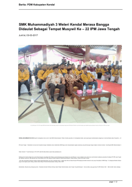 22 IPM Jawa Tengah - PDM Kabupaten Kendal