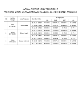 JADWAL TRYOUT UNBK TAHUN 2017