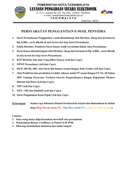 Syarat Penggantian e-mail Penyedia