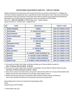 daftar nama calon peserta ujian sttk - juru las