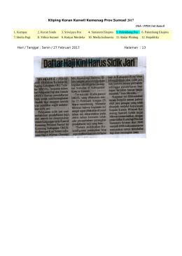 . 2017 Kliping Koran Kanwil Kemenag Prov Sumsel 1. Kompas 2