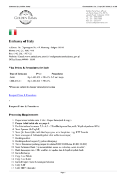 Persyaratan Dokumen untuk Perjalanan ini Embassy of Italy