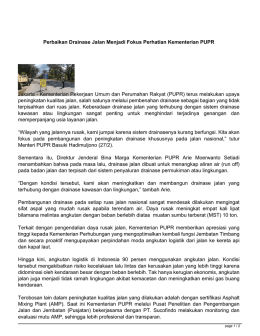Perbaikan Drainase Jalan Menjadi Fokus Perhatian Kementerian