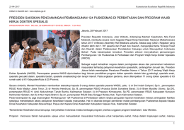 presiden saksikan pencanangan pembangunan 124 puskesmas di