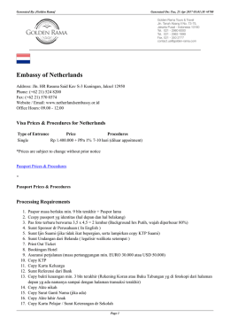 Persyaratan Dokumen untuk Perjalanan ini Embassy of Netherlands