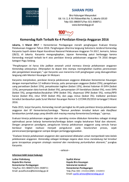 DownloadKemendag Raih Terbaik Ke