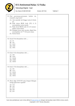 01. Dari pernyataan-pernyataan berikut ini, manakah yang