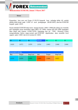 Rekomendasi EURUSD, Jumat 3 Maret 2017 News