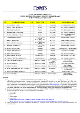 PENGUMUMAN GELOMBANG I LOLOS SELEKSI I PROGRAM