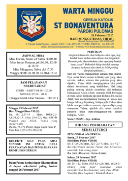 26 Feb 2017 - Gereja St. Bonaventura – Pulomas