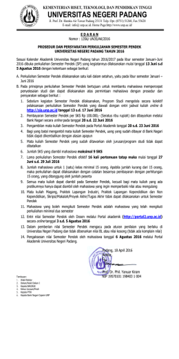Kalender Akademik UNP TA 2017/2018