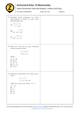 01. Selesaikan sistem persamaan non linear