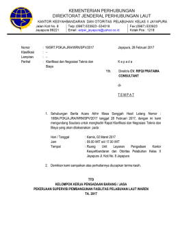 Undangan Klarifikasi dan Negosiasi Teknis dan Biaya Waren 2017