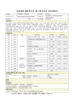 실천대학 105 학년도 제 1 학기과정 강의계획서