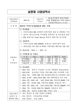실명제 사업내역서