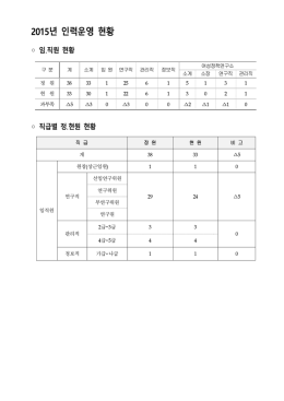2015년 인력운영 현황