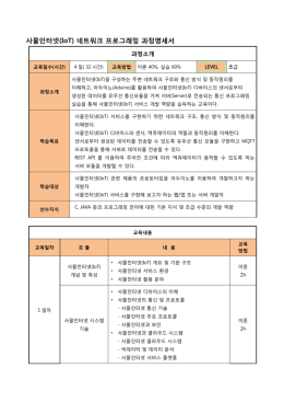 사물인터넷(IoT) 네트워크 프로그래밍 과정명세서