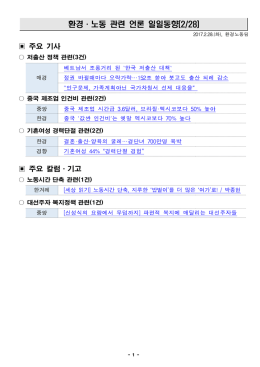환경노동 언론일일동향