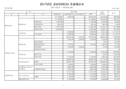 2017년도 교비(ERICA) 자금예산서
