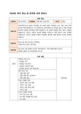 MySQL 쿼리 튜닝 및 최적화 과정 명세서
