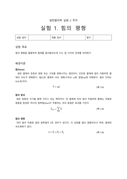 실험 1. 힘의 평형