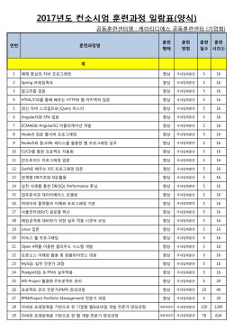 2017년도 컨소시엄 훈련과정 일람표(양식) - kt ds UNIVERSITY 국가