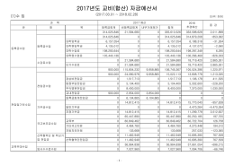 2017년도 교비(합산) 자금예산서