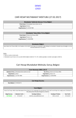 Cari Hesap Mutabakat Mektubu Sonuç Belgesi