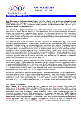 haftalık bülten - Bizim Menkul Değerler
