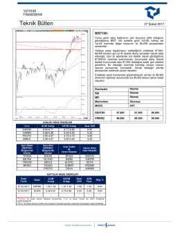 Teknik B&uuml;lten - Yatırım Finansman