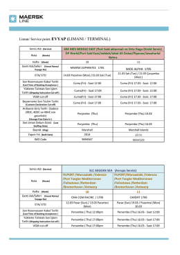 Liman/ Service point: EVYAP (LIMANI / TERMINAL)
