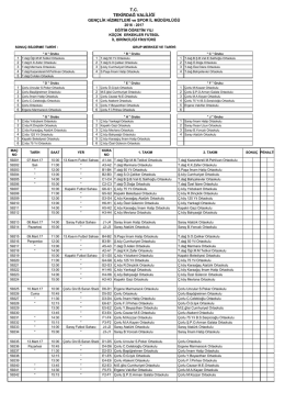 Küçük Erkek Futbol 2017 - Tekirdağ Okul Sporları İl Temsilciliği