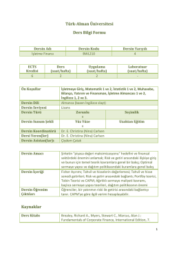 BWL210 - T&uuml;rk-Alman &Uuml;niversitesi