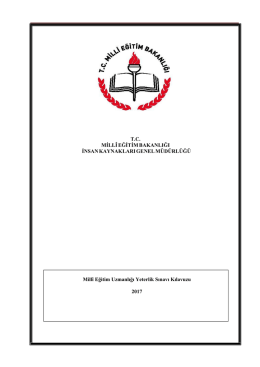 MİLLİ EĞİTİM UZMANLIĞI YETERLİK SINAVI KILAVUZU