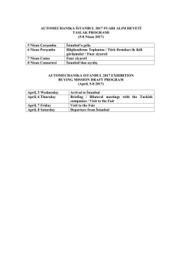 5-8 Nisan 2017 - Vanjskotrgovinska komora BiH
