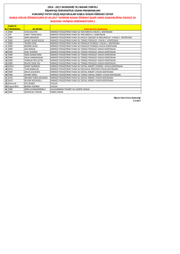 2016 - 2017 akademik yılı bahar yarıyılı nişantaşı üniversitesi lisans