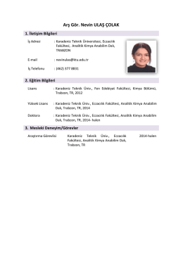 CV - Karadeniz Teknik &Uuml;niversitesi