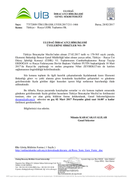 SİRKÜLER NO: 59 __ Türkiye - Rusya UDİK Toplantısı Hk.