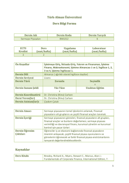 BWL012 - T&uuml;rk-Alman &Uuml;niversitesi