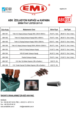 Trafo Buşing İzolasyon Kapakları ve İletken Kapamalar