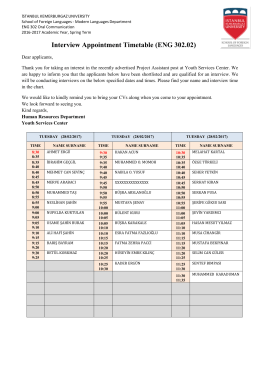 ENG 302. 02 Interview Appointment Timetable (Turnitin)