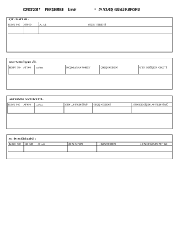 02/03/2017 PERŞEMBE 26.YARIŞ G&Uuml;N&Uuml; RAPORU İzmir