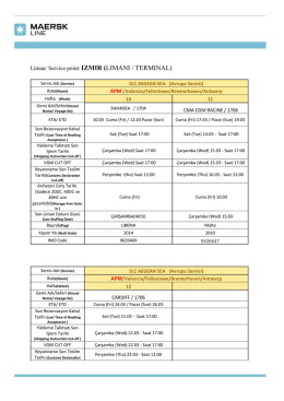 Liman/ Service point: IZMIR (LIMANI / TERMINAL)