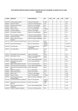 Fak&uuml;lte Se&ccedil;meli Dersleri Ders Programı