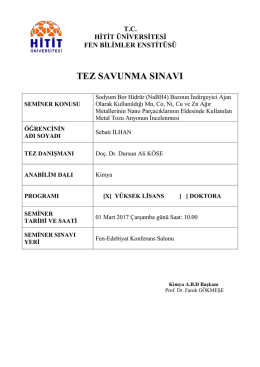 tez savunma sınavı - Hitit Üniversitesi